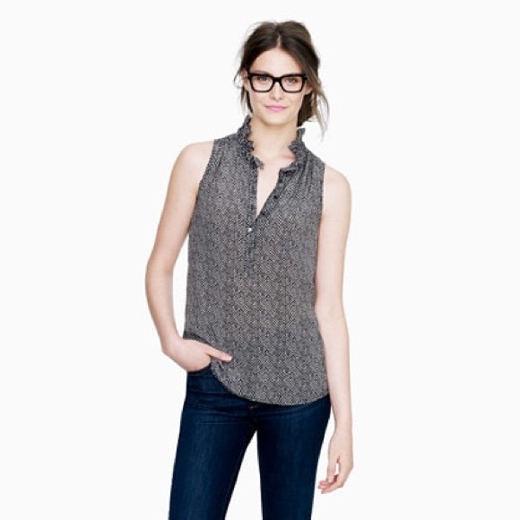 J. Crew Tops - J. Crew Nicky Top in Herringbone 2 Silk